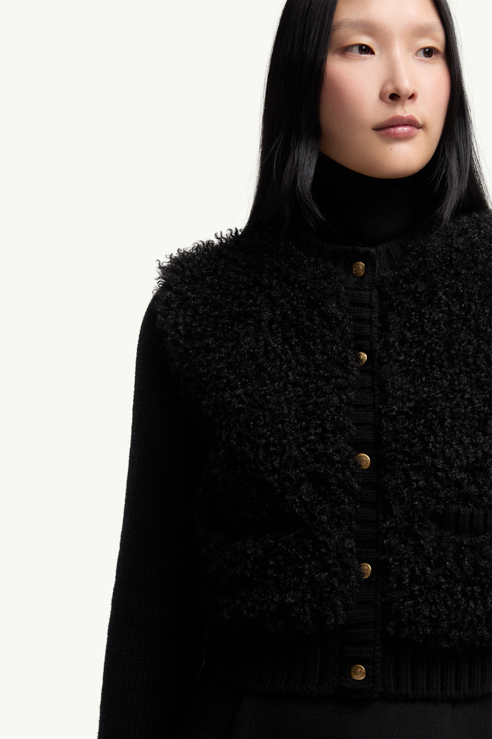 Padded Wool & Teddy Cardigan - 7