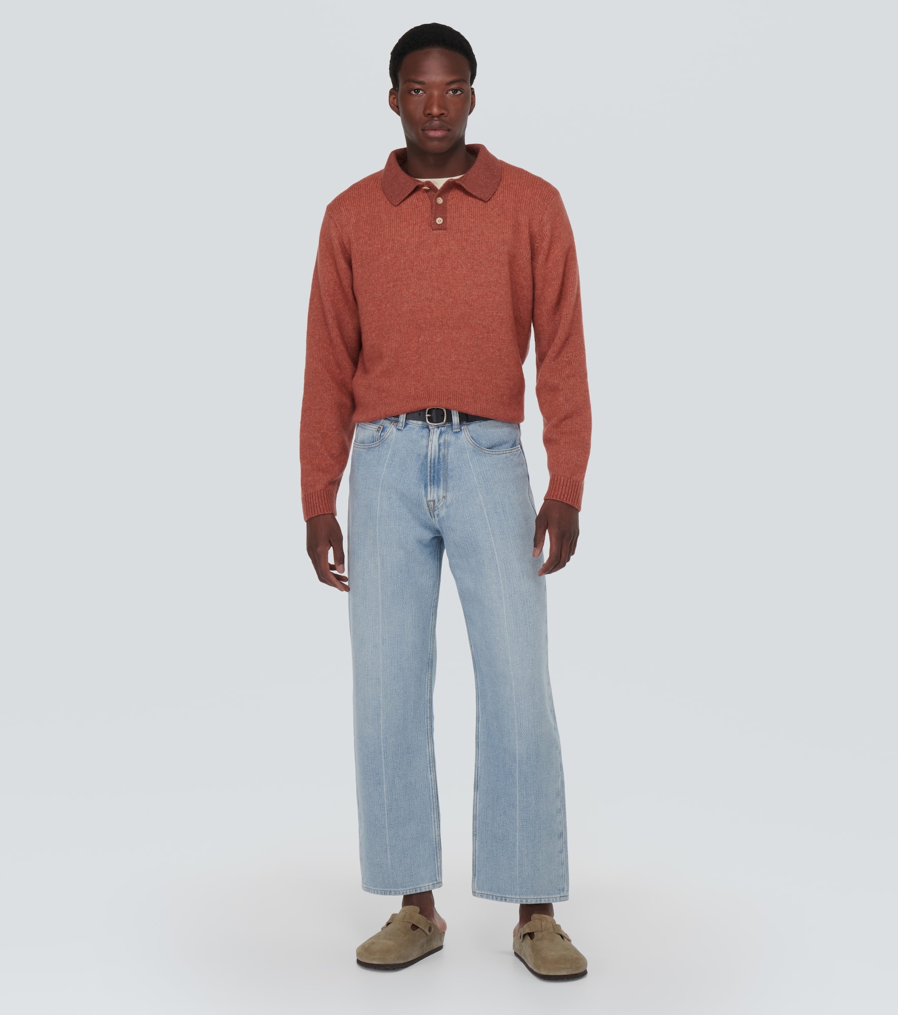 Cashmere and cotton polo top - 2