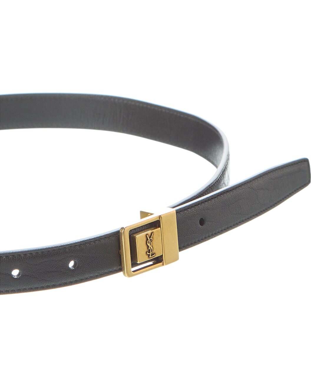 Saint Laurent LA 66 Buckle Thin Leather Belt - 2