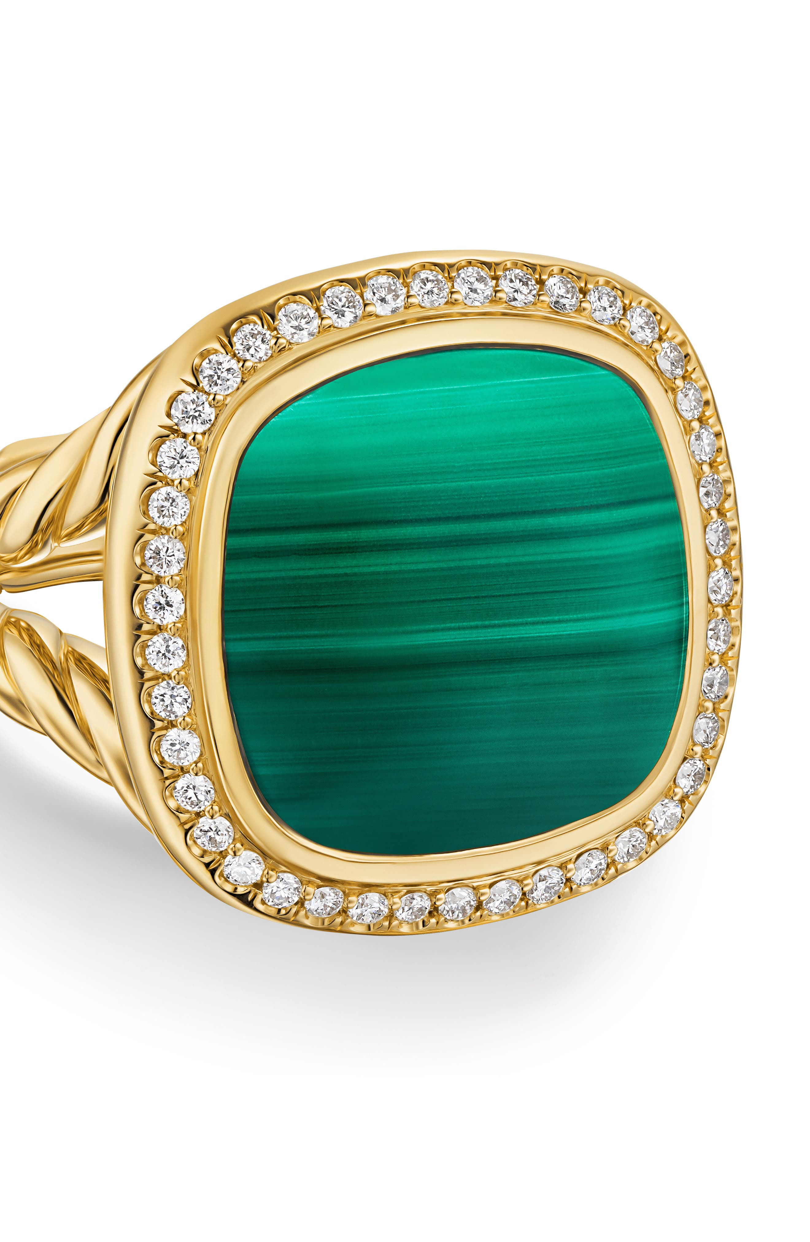 David Yurman Albion Ring in 18K Gold with Diamonds in Green/18K Gold at Nordstrom - 4