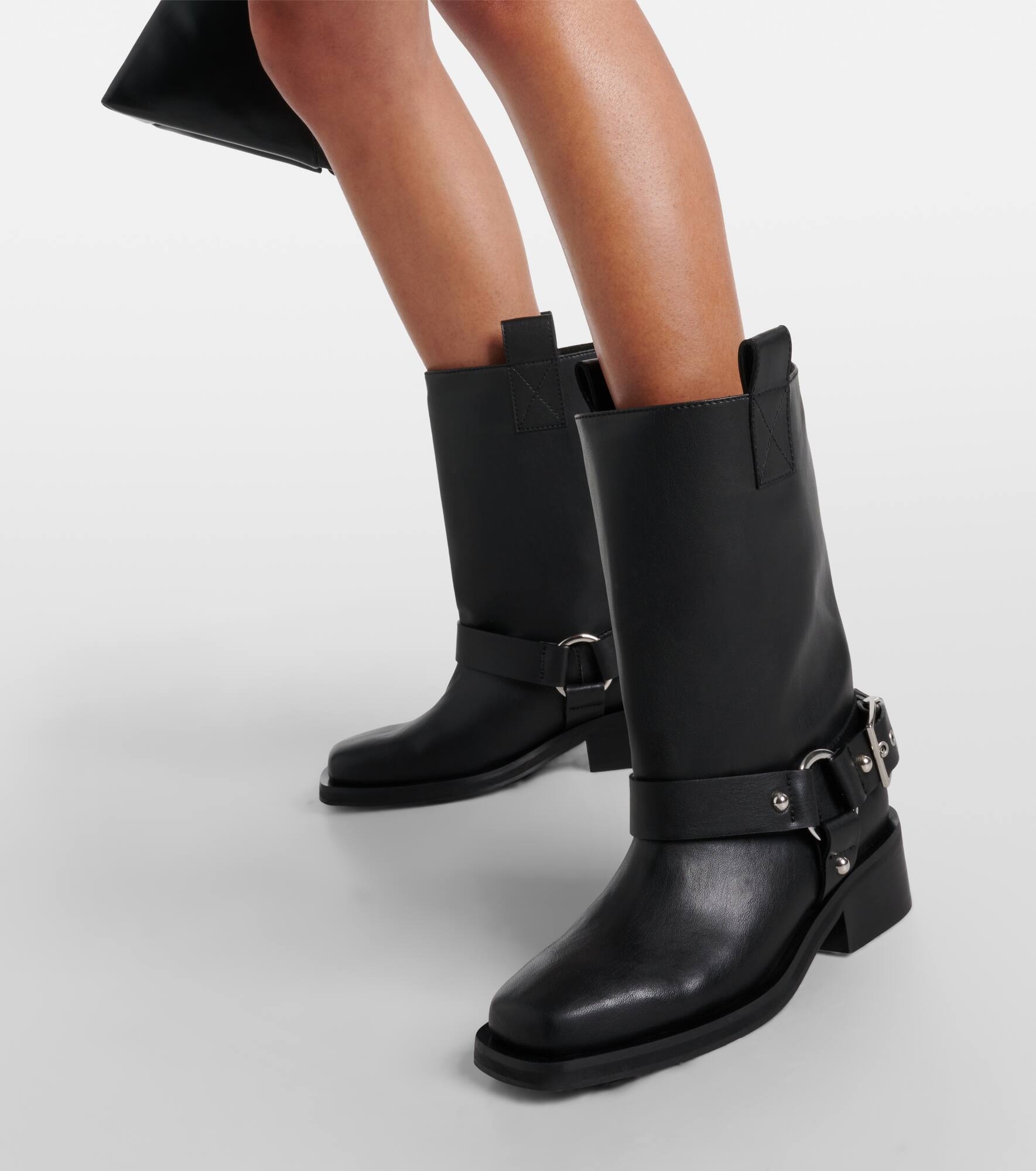 Faux leather biker boots - 4