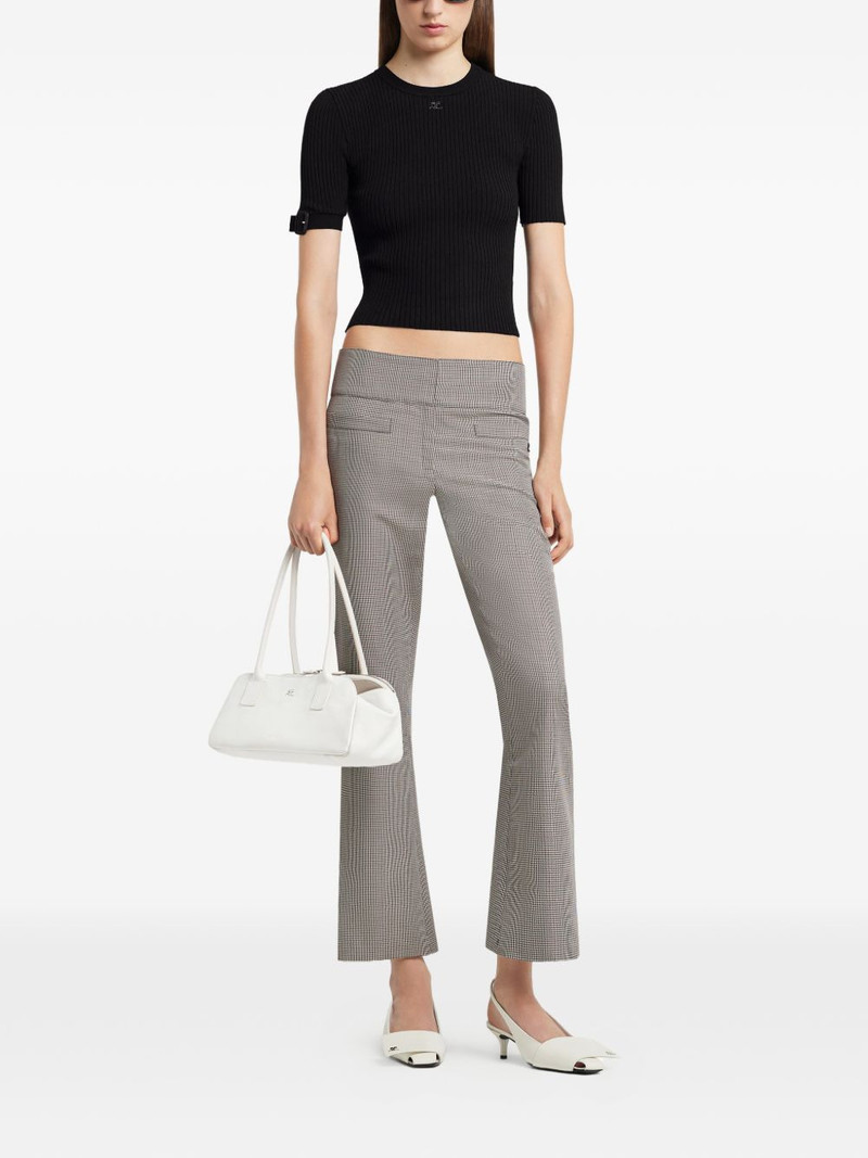 courrèges buckle-detail ribbed-knit T-shirt outlook