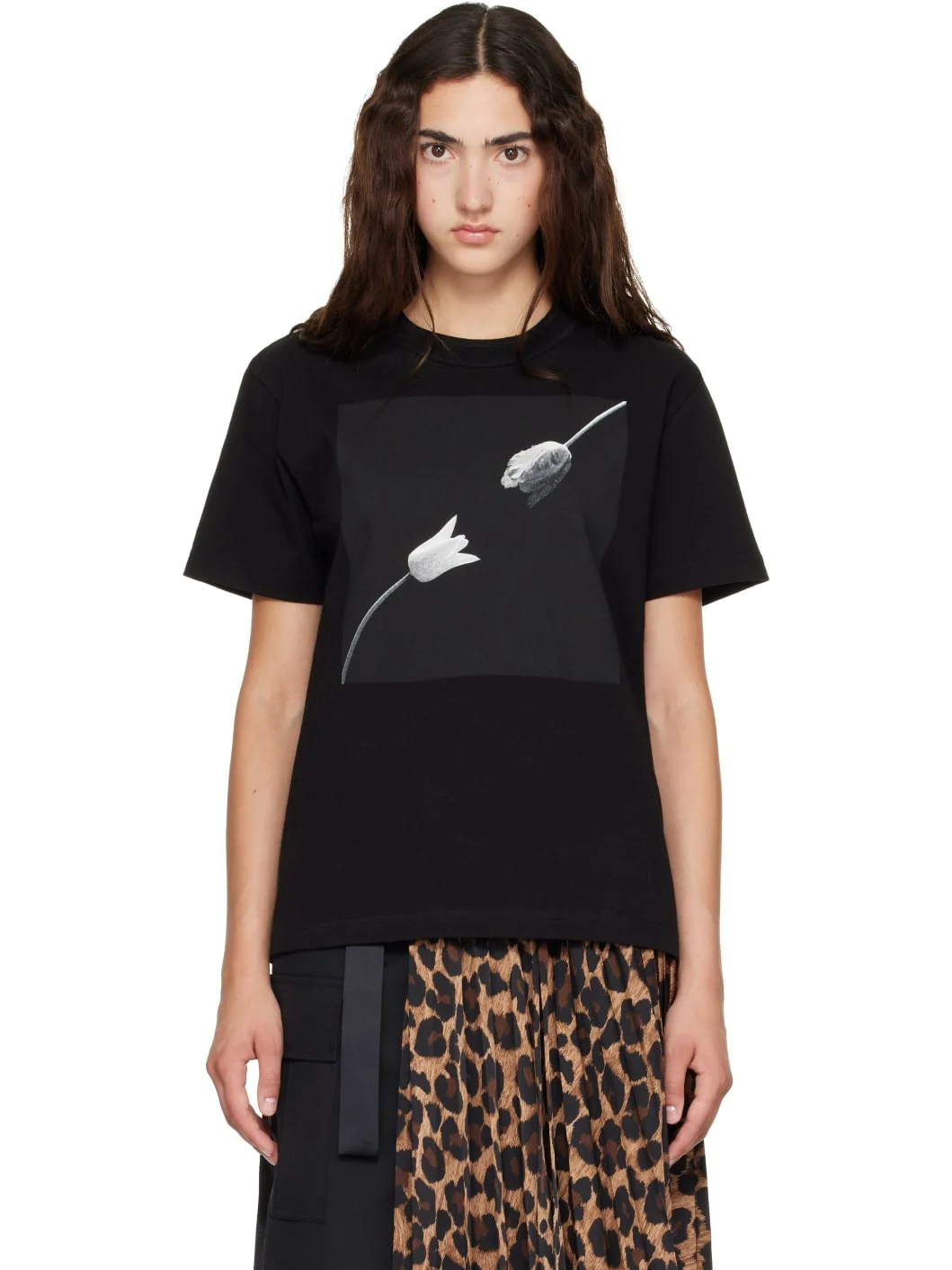 Black Robert Mapplethorpe Tulip T-shirt - 1