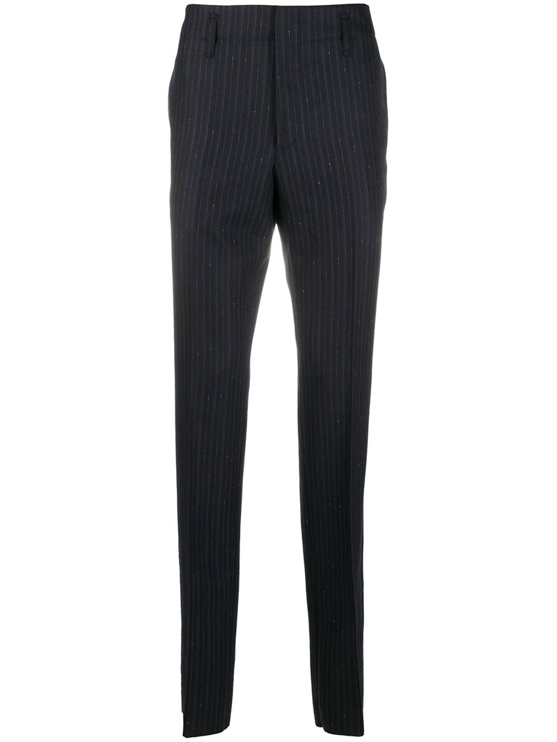pinstriped straight-leg trousers 1