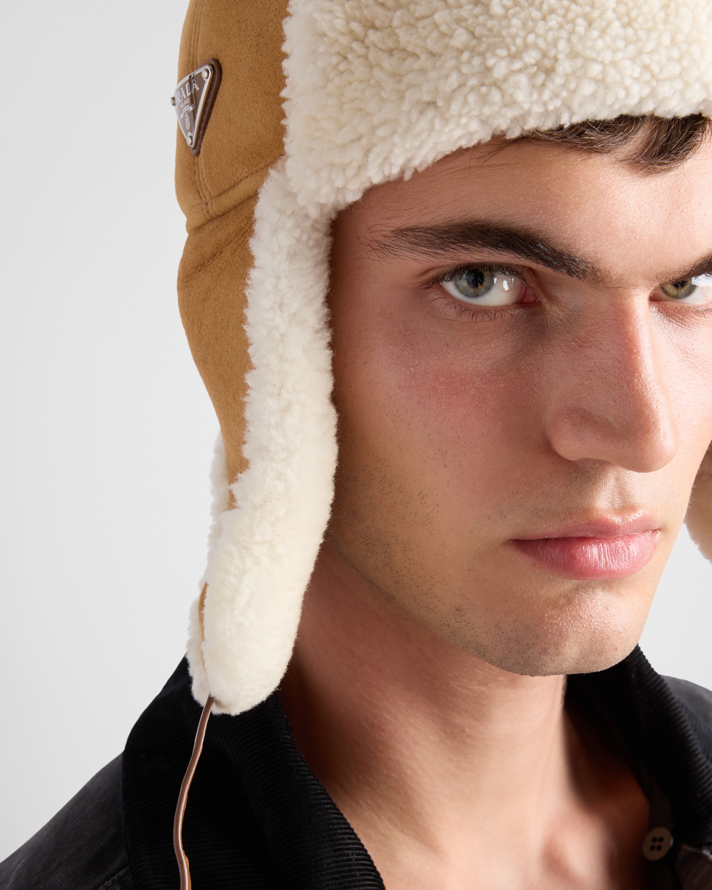 Suede shearling trapper hat - 5