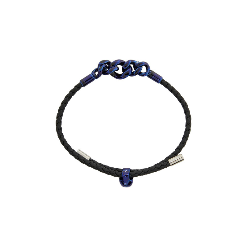 Alexander McQueen Alexander McQueen Leather Chain Link Bracelet 'Black' outlook