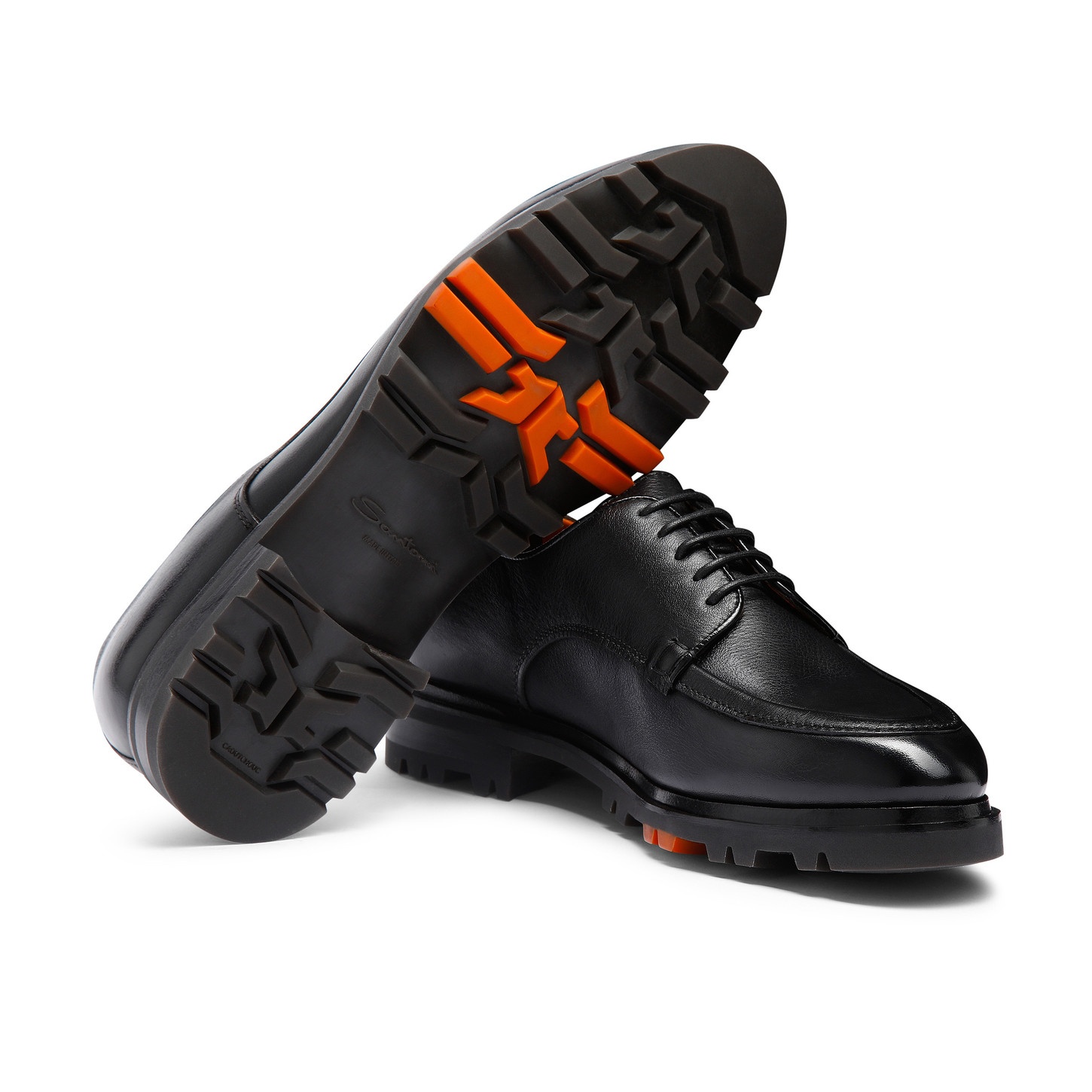 Men's black leather Derby shoe - 4