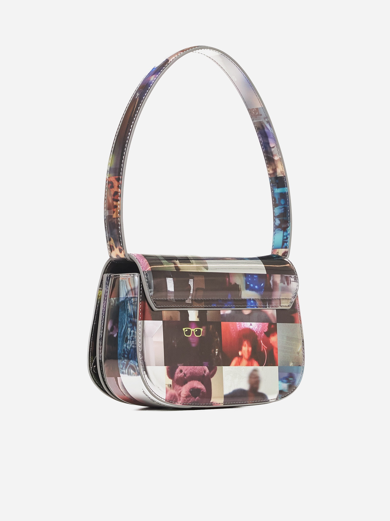 1drt-ilon print patent faux leather bag - 4