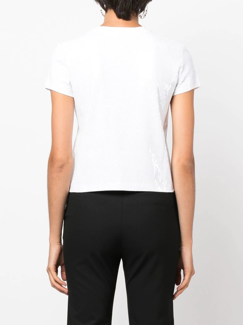 sequin-embellished logo-print T-shirt - 4