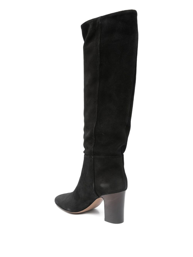 suede leather block-heel boots 3