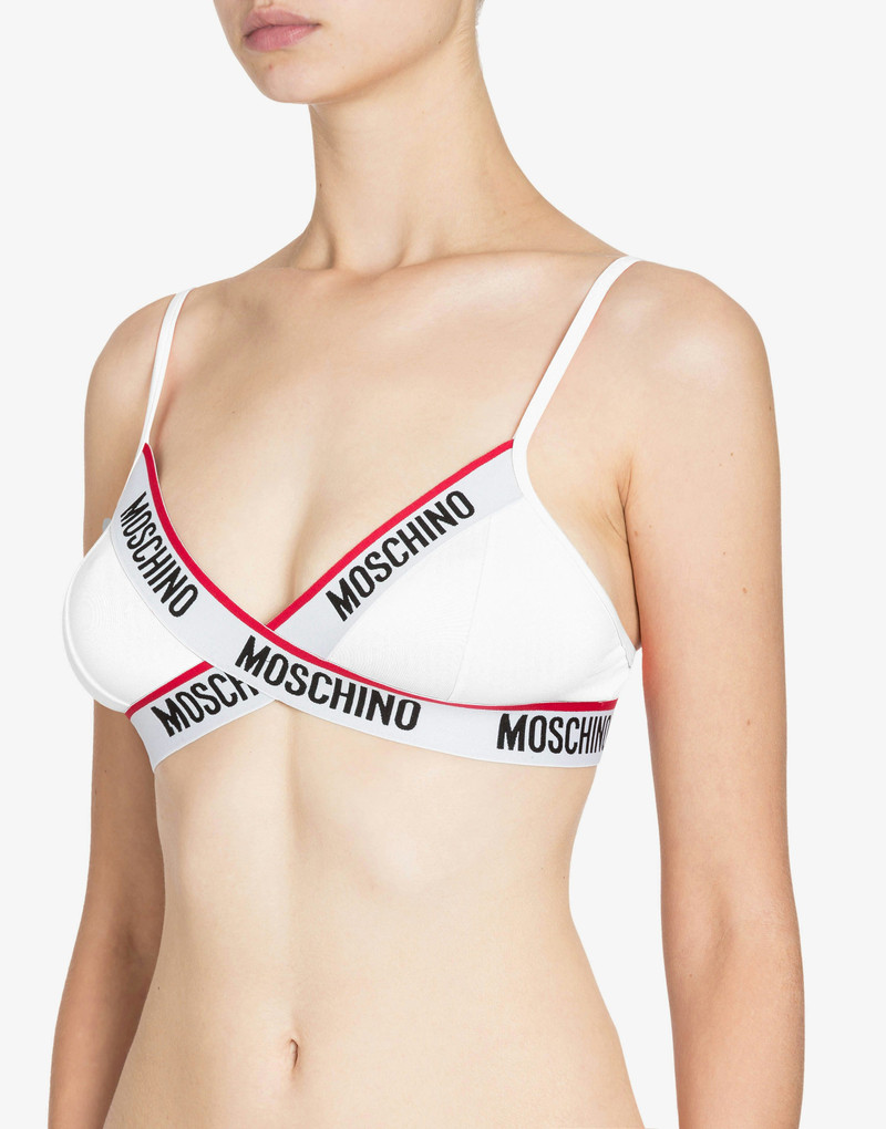 Moschino MICROFIBRE TRIANGLE BRA WITH LOGO outlook