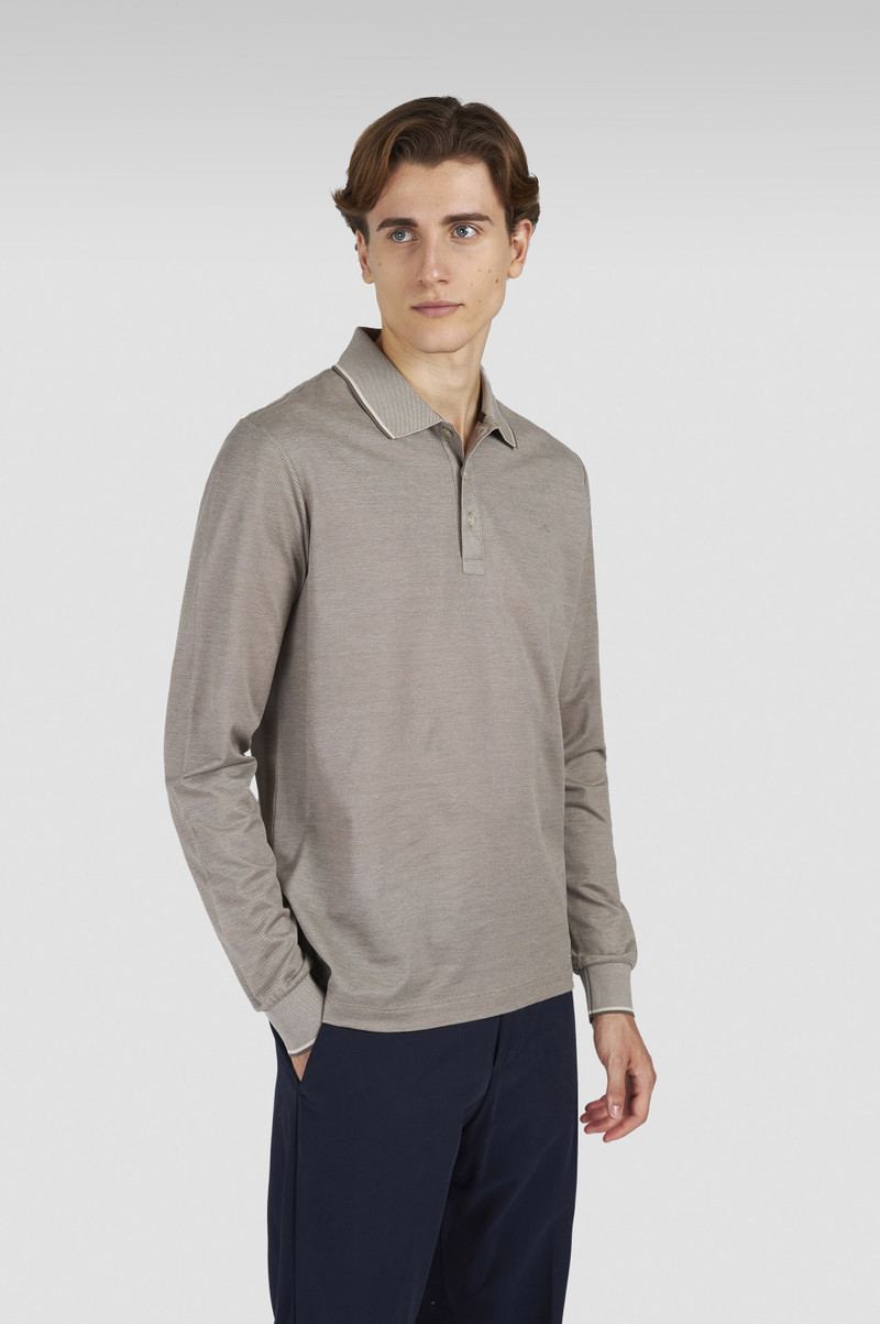 TWO-TONE PIQUÉ COTTON POLO SHIRT WITH SHARK FIN EMBROIDERY 6