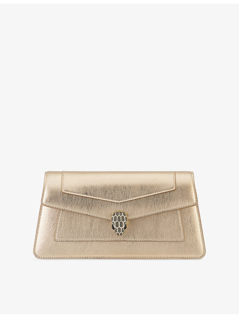 Serpenti Forever Metallic-Leather Clutch 1