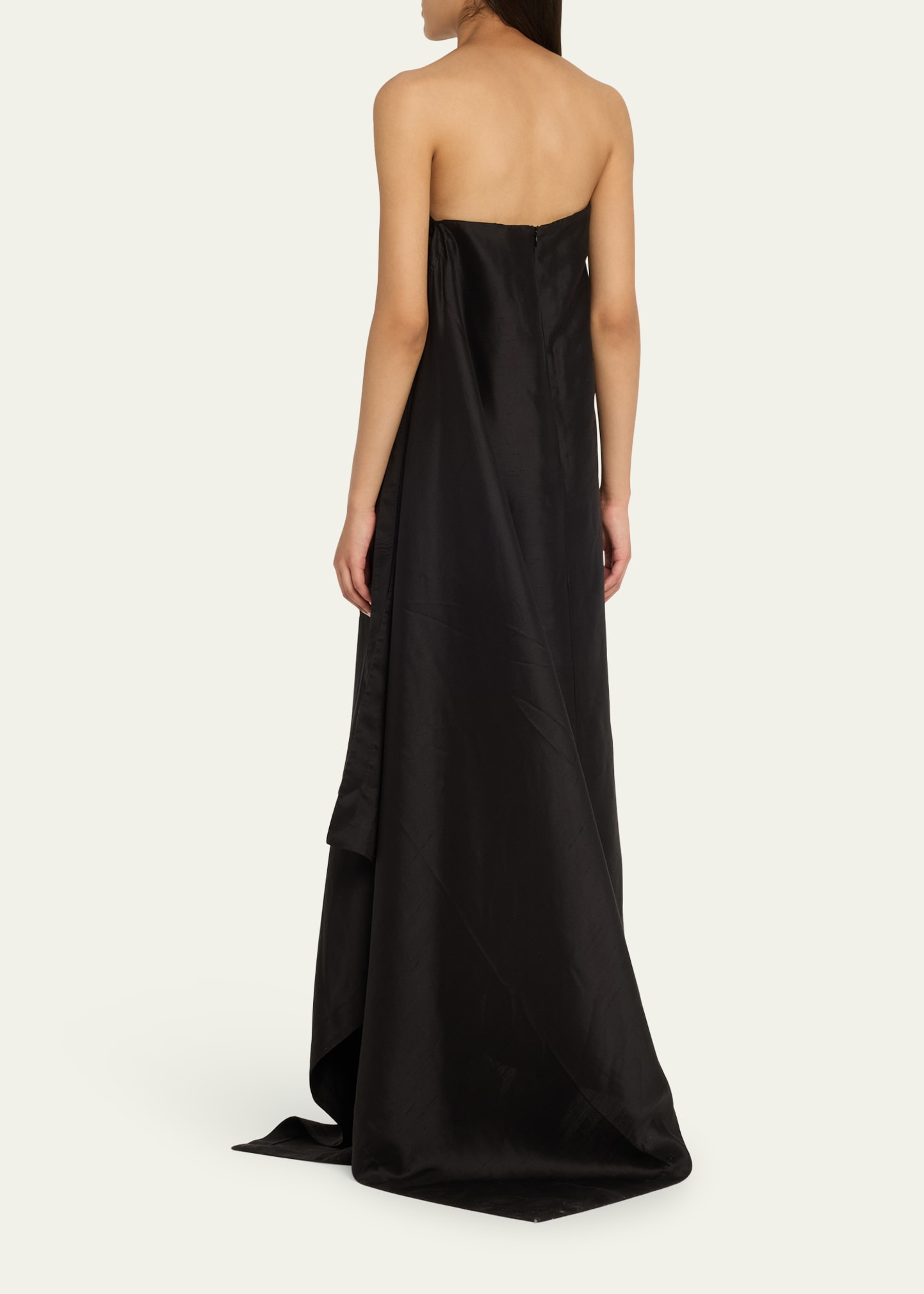 Wren Strapless Asymmetric Silk Maxi Dress - 3