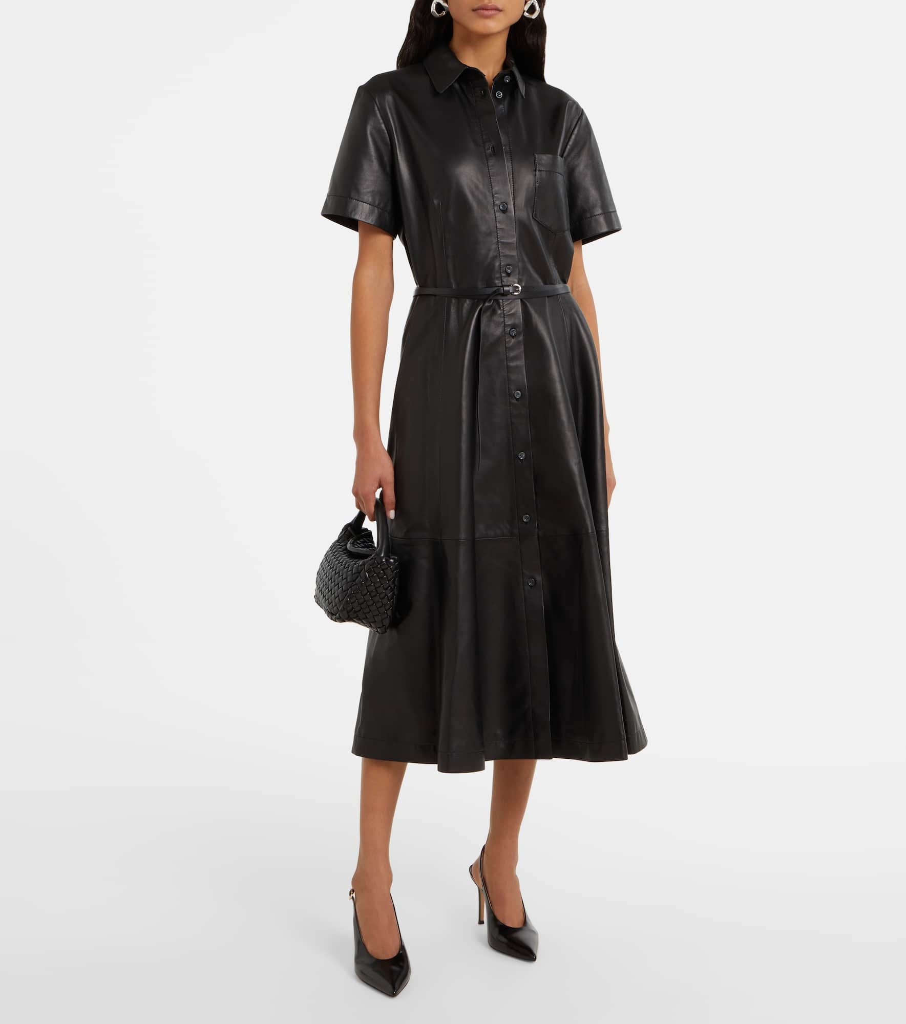 Kiera leather shirt dress - 2