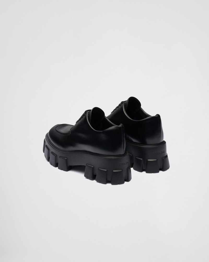 Prada Monolith brushed leather lace-up shoes outlook
