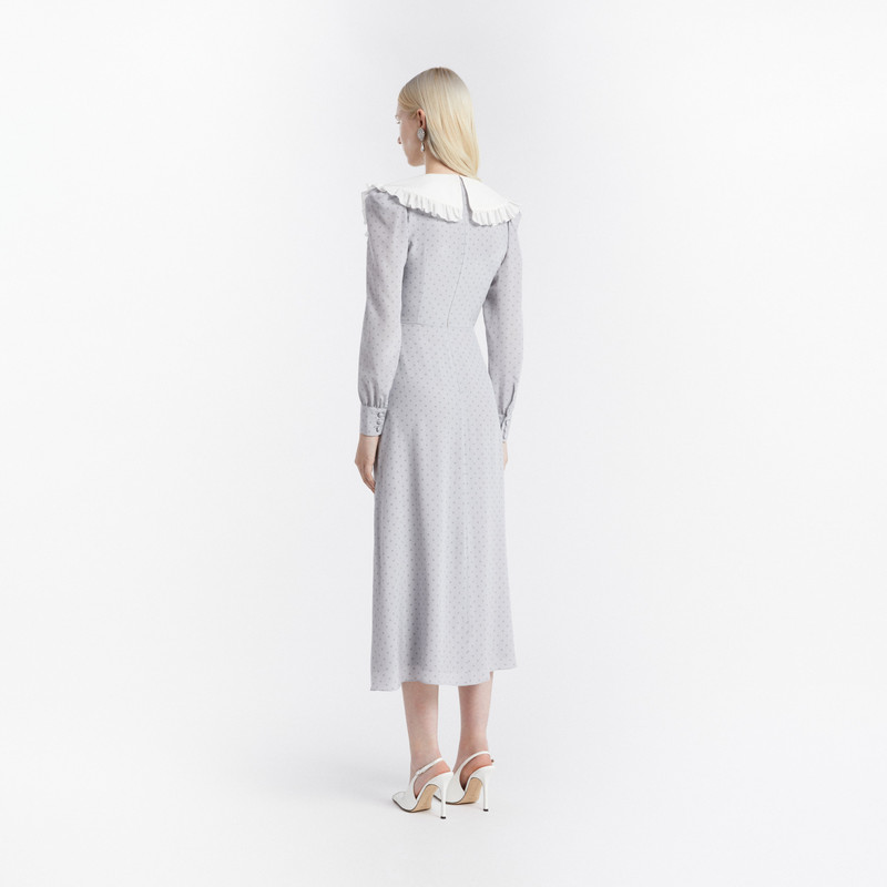 Alessandra Rich POLKA DOT MIDI DRESS WITH COLLAR outlook