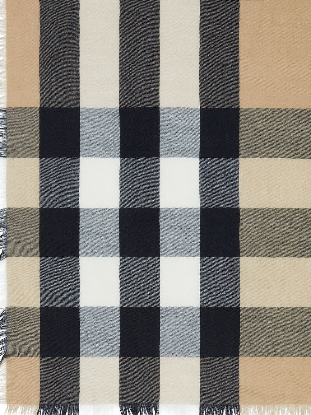 vintage check cashmere scarf - 5