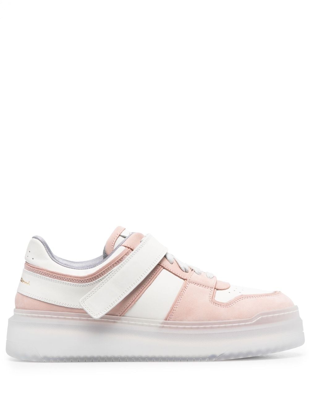 panelled leather sneakers - 1