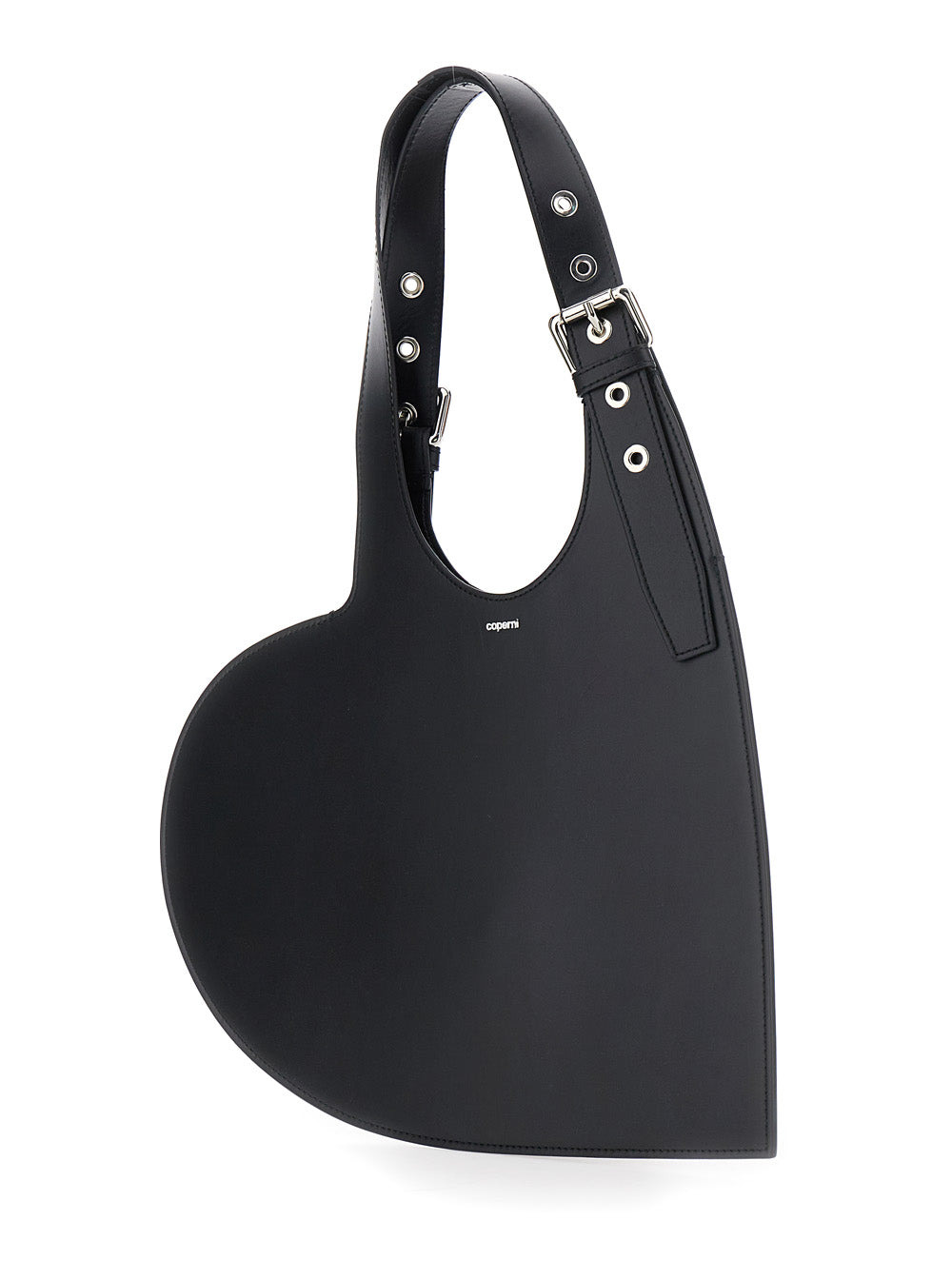 Coperni Women 'Belt Heart' Black Handbag With Heart Shaped Design And Adjustable Belted Handle In Le - 2