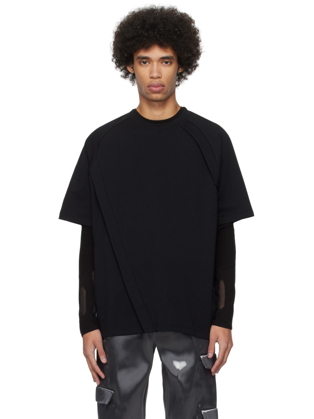 Black Helical Zip T-Shirt - 1