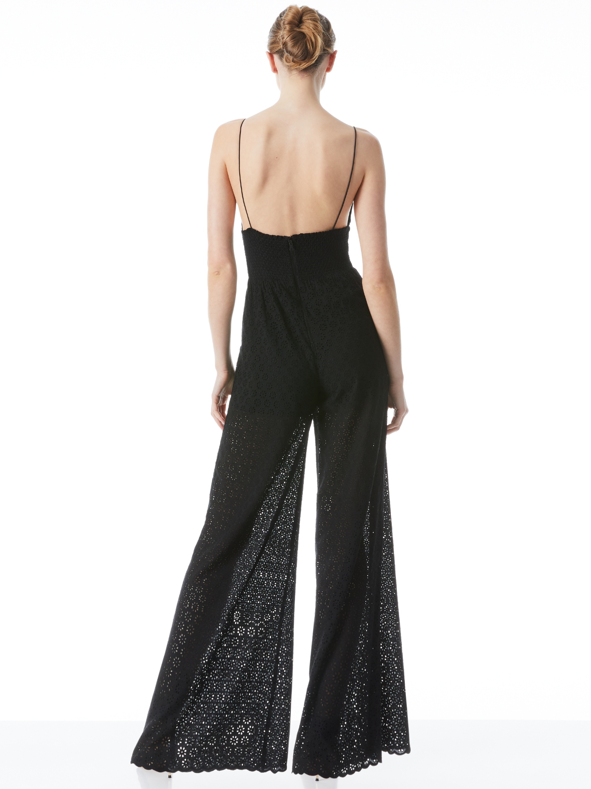 TILLY EYELET WIDE LEG BUTTON FRONT JUMPSUIT - 3