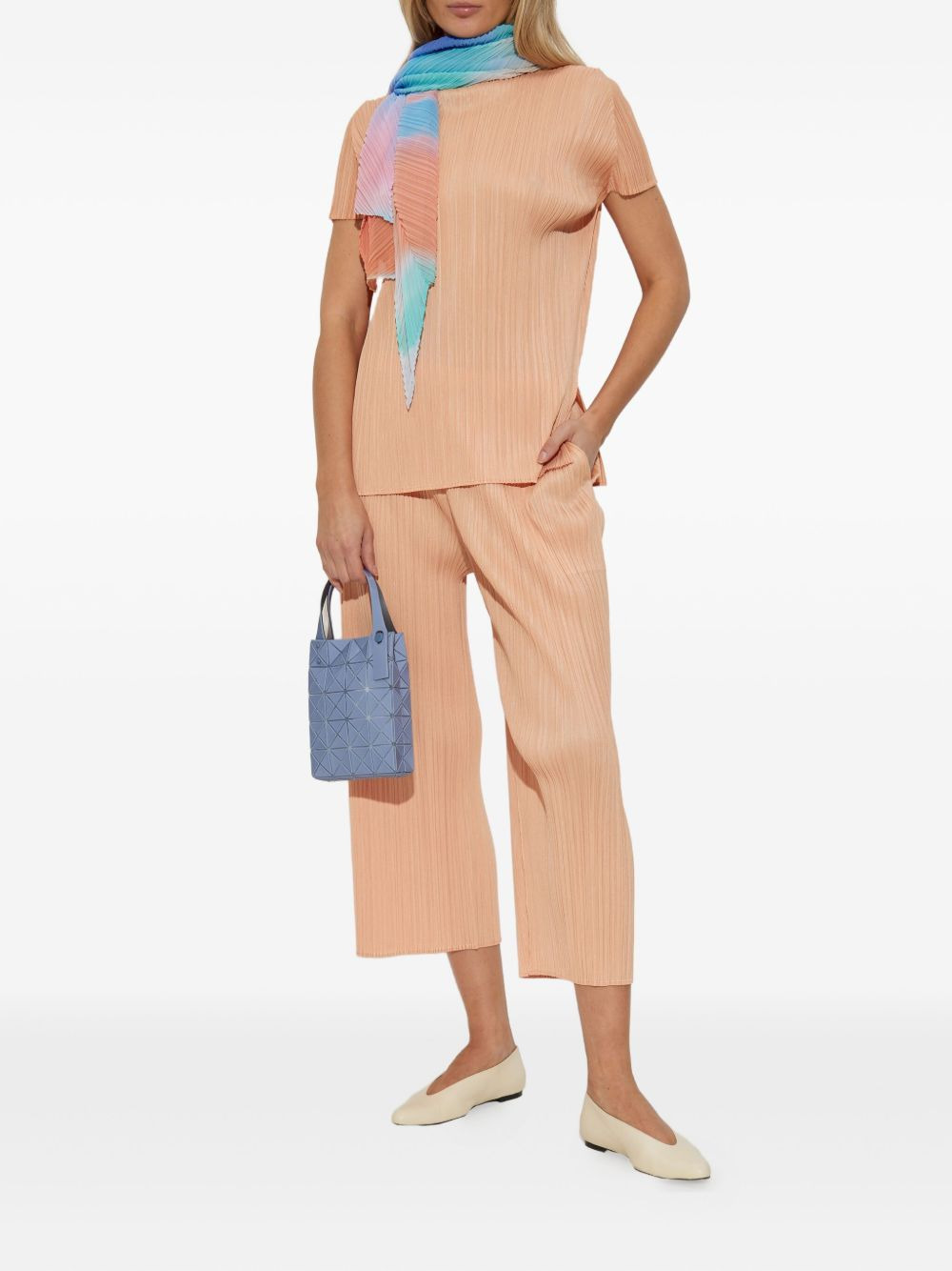 pleated high-neck blouse - 2