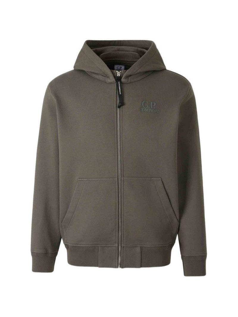 logo-detail zip-up hoodie 1