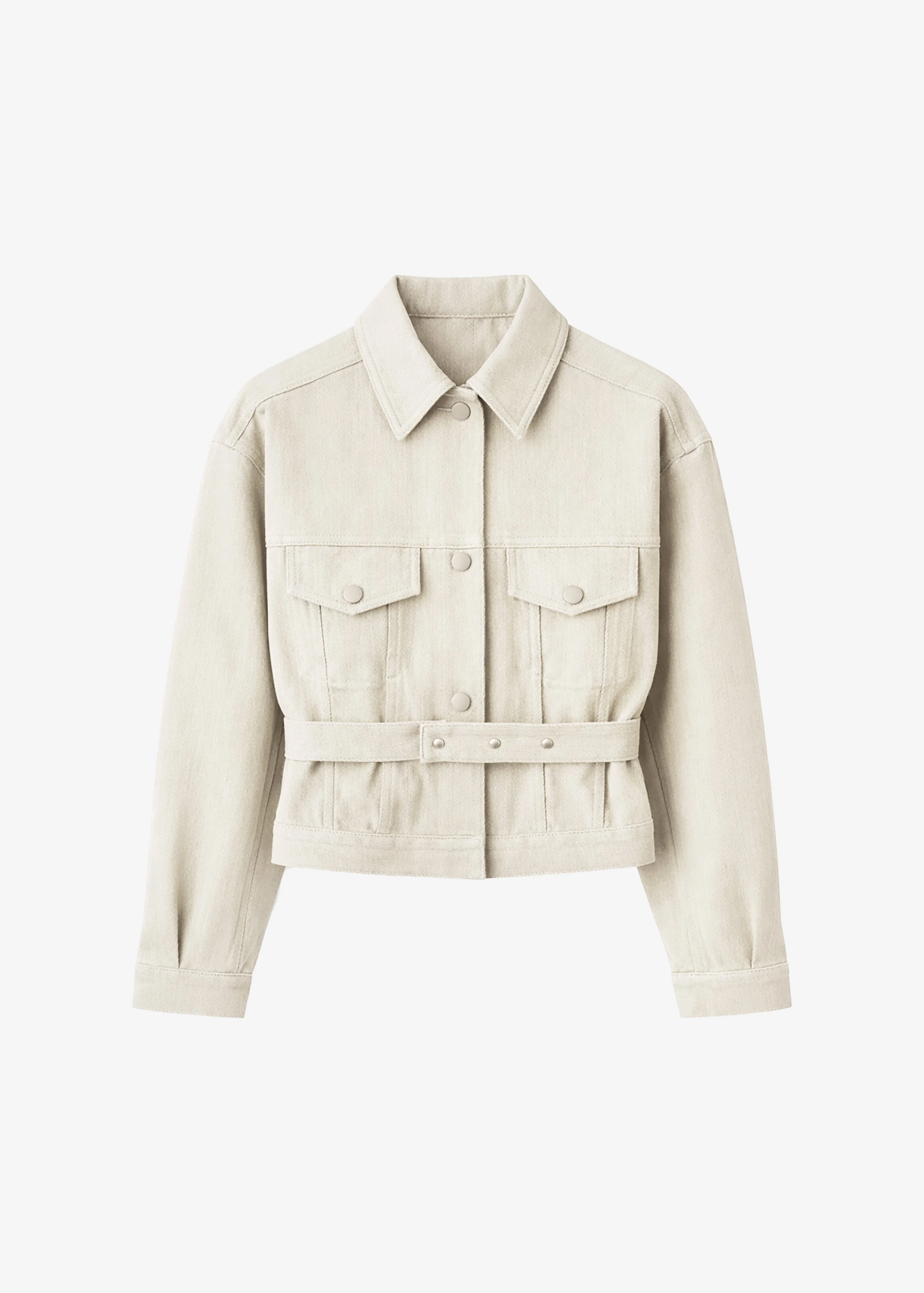 Oslo Cotton Cinched Jacket - Beige - 1