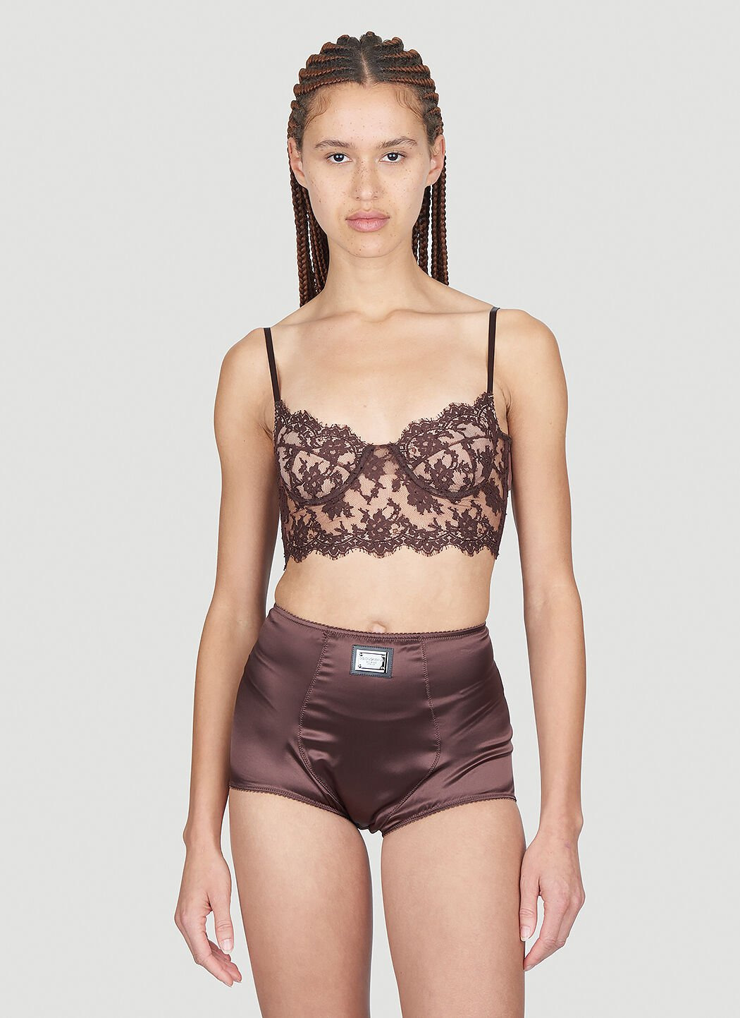 Floral Lace Long-Line Bra - 2
