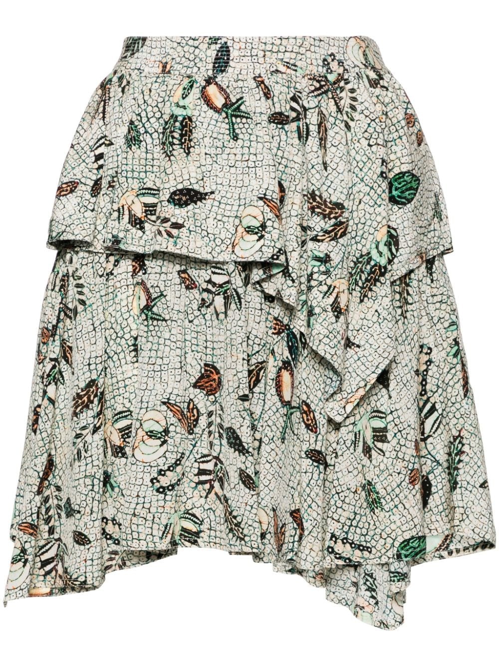 Keira mix-print silk miniskirt - 1