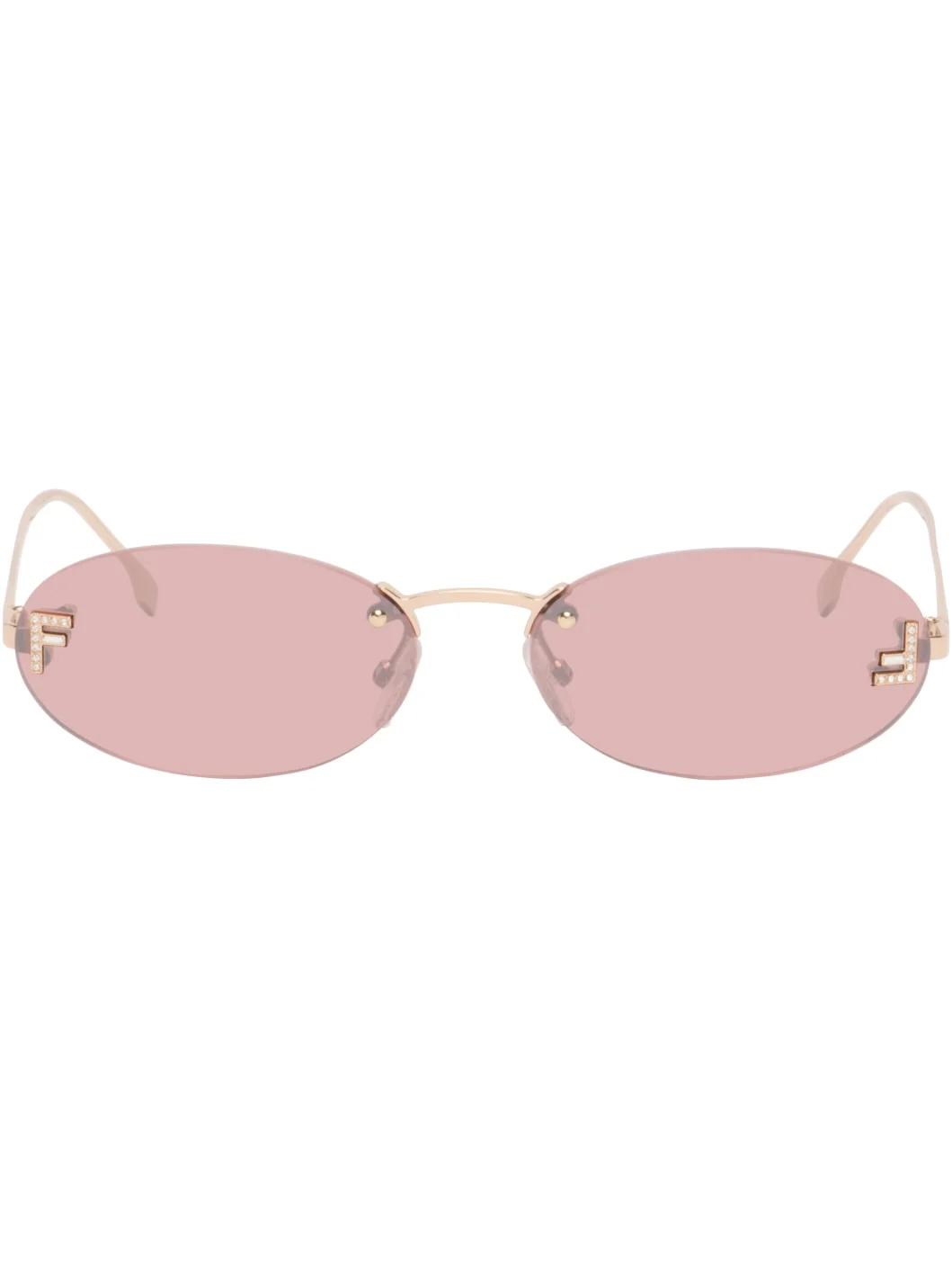 Gold 'Fendi First' Crystal Sunglasses - 1