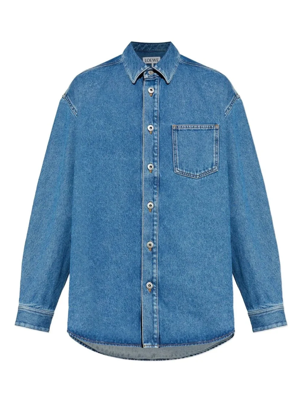 Loewe Anagram Denim Shirt Light Blue - 1