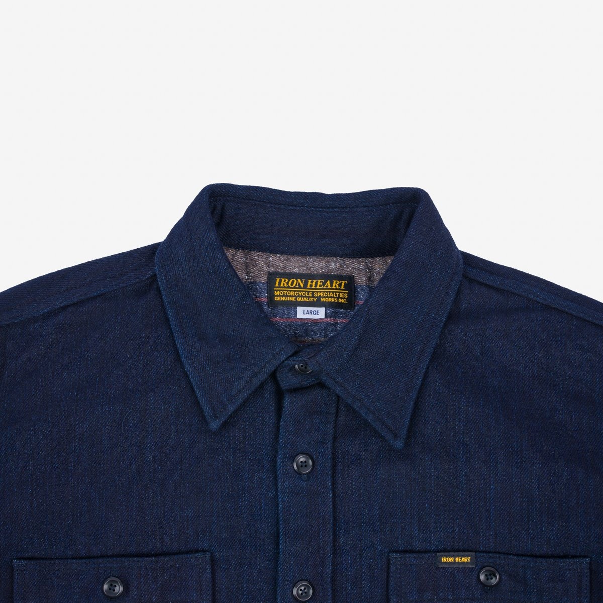 IHSH-374-IND 14oz Double Cloth Work Shirt - Indigo - 8