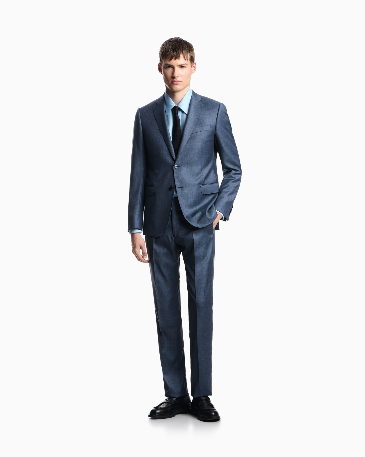 SINGLE-BREASTED SUIT IN A SILKY-FINISH GRISAILLE - 2