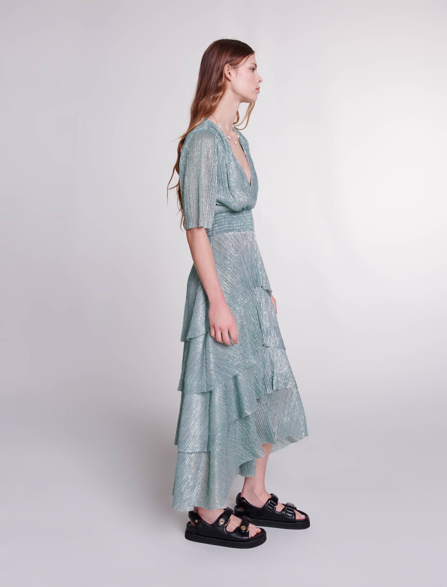 Stretch lurex ruffled dress - 4