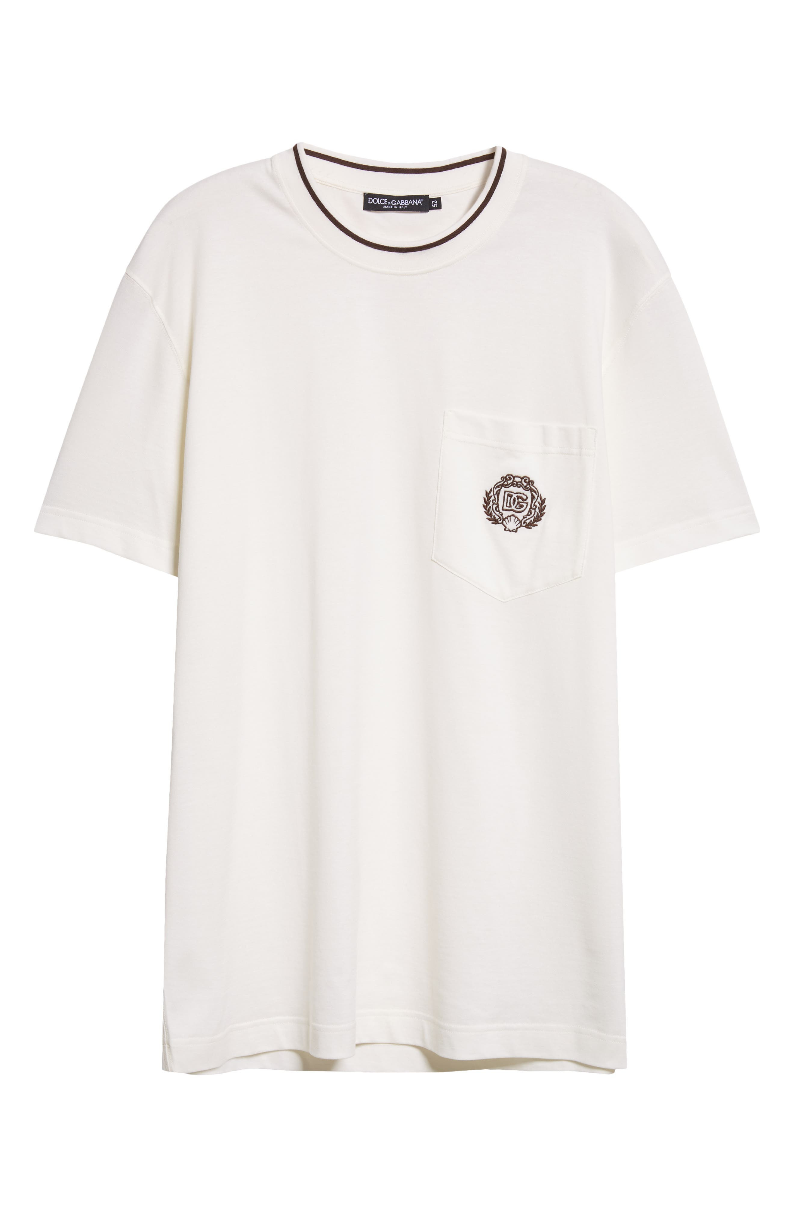 Dolce&Gabbana Embroidered Pocket T-Shirt in W0001 at Nordstrom - 6