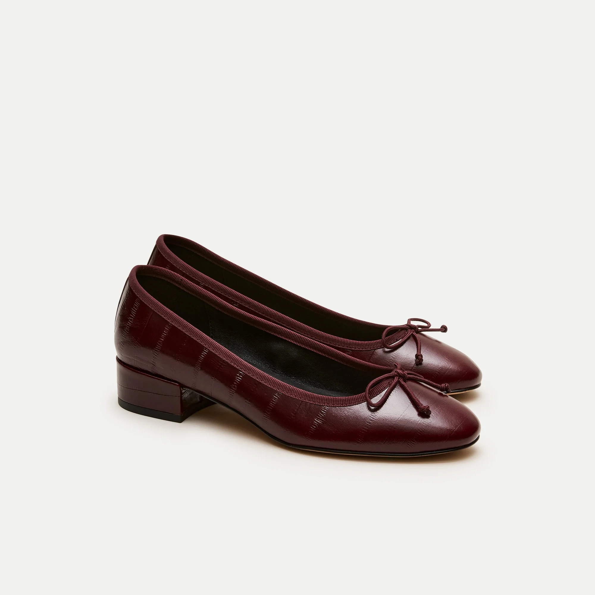 Teagan ballet pumps in eel-embossed leather - 1