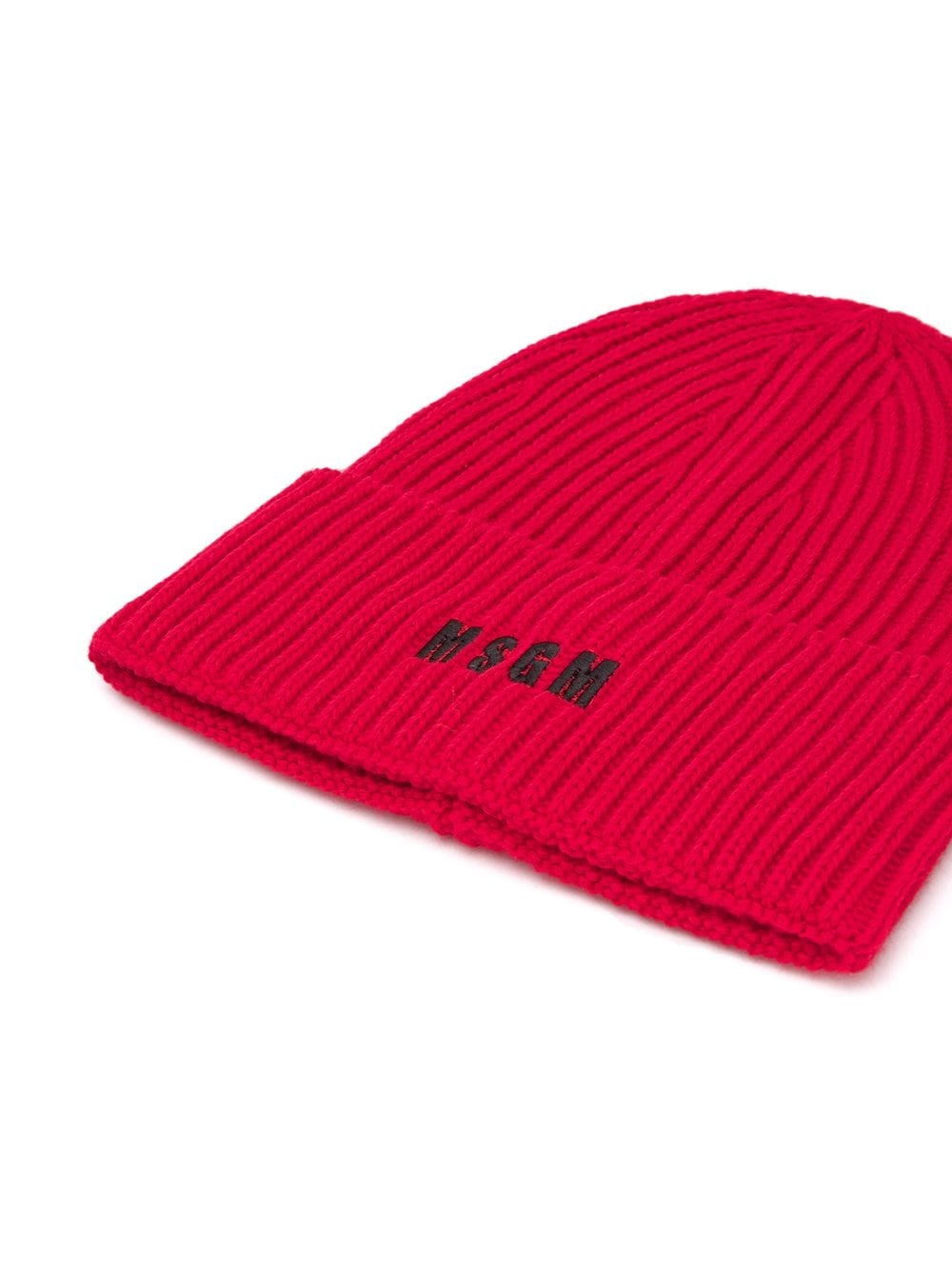 embroidered logo ribbed beanie - 2