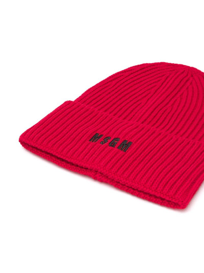 MSGM embroidered logo ribbed beanie outlook