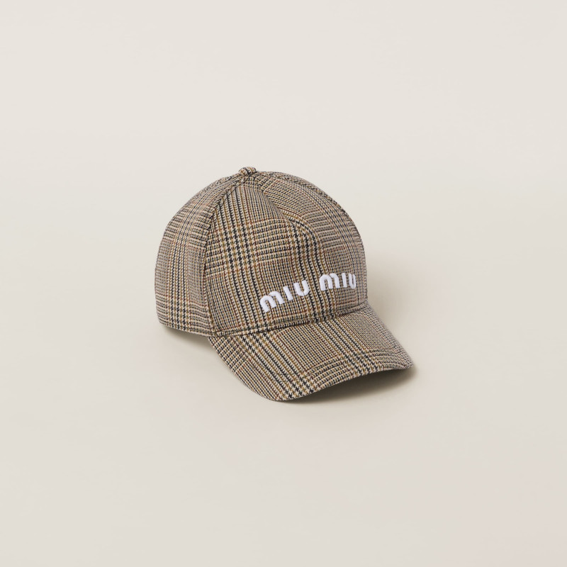 Prince of Wales checked wool baseball cap 1
