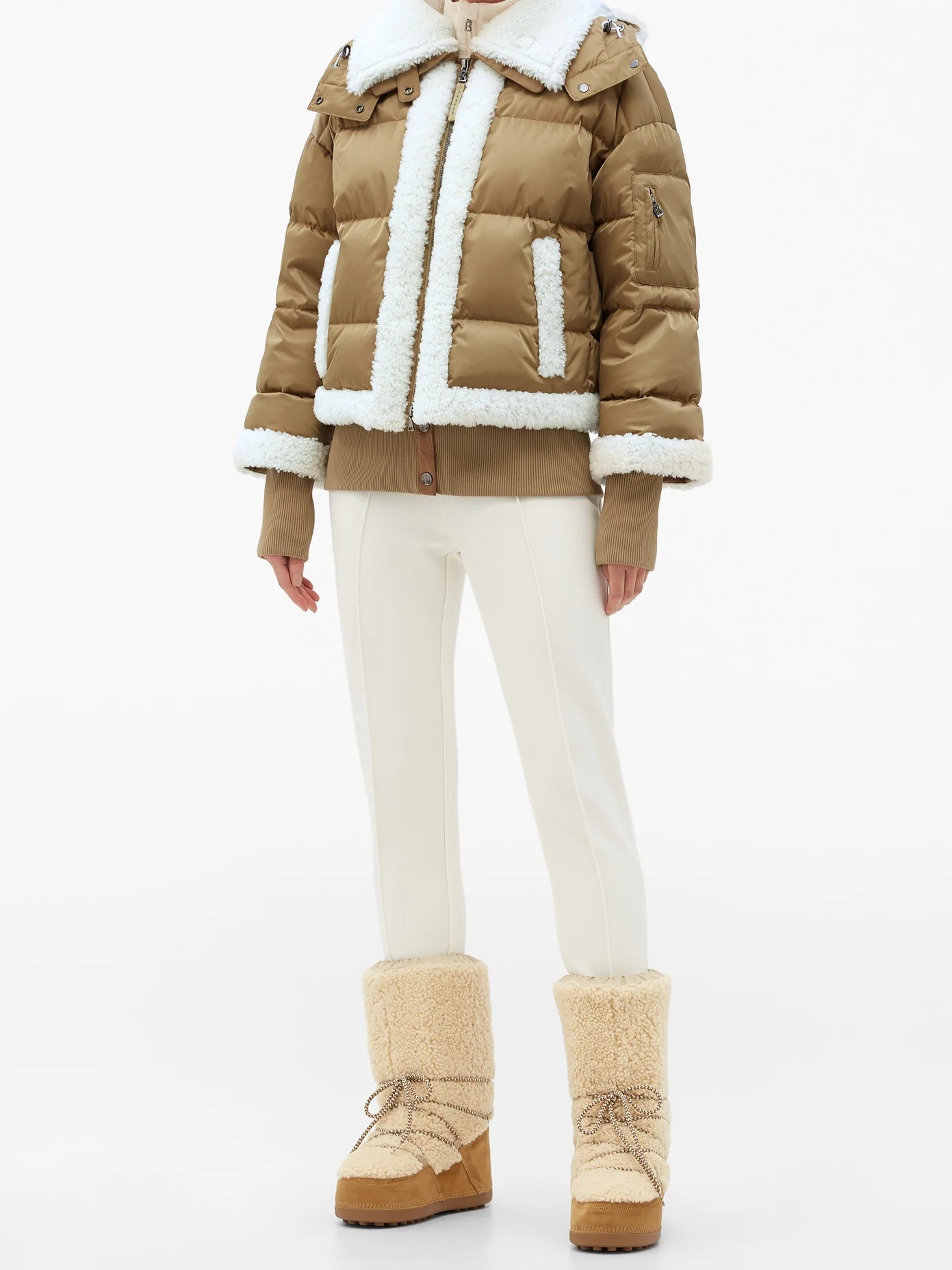 Suza hooded shearling-trimmed quilted down jacket - 6