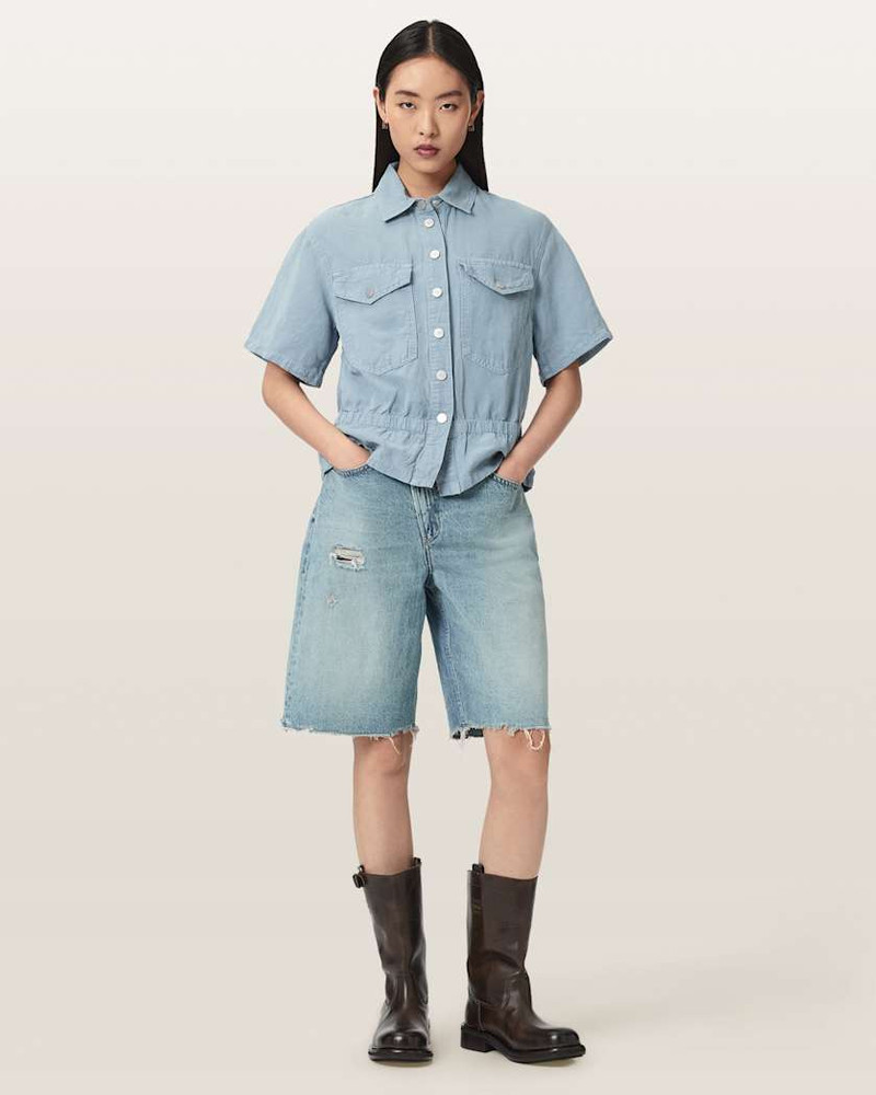 ALLSAINTS TOVE SHORT SLEEVE LINEN BLEND SHIRT outlook