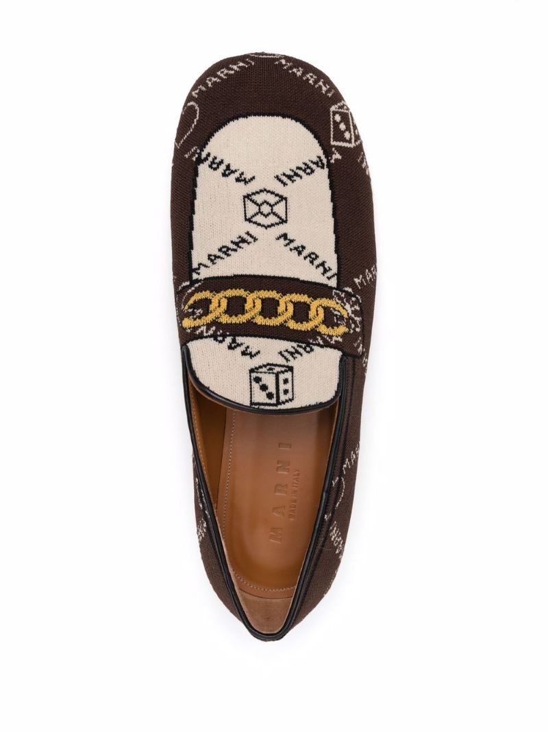 monogram-knit loafers - 4