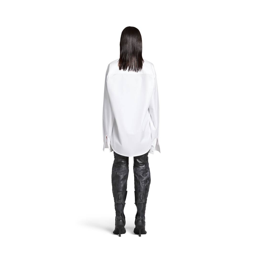 Women's Kick Collar Shirt Large Fit in White - 4