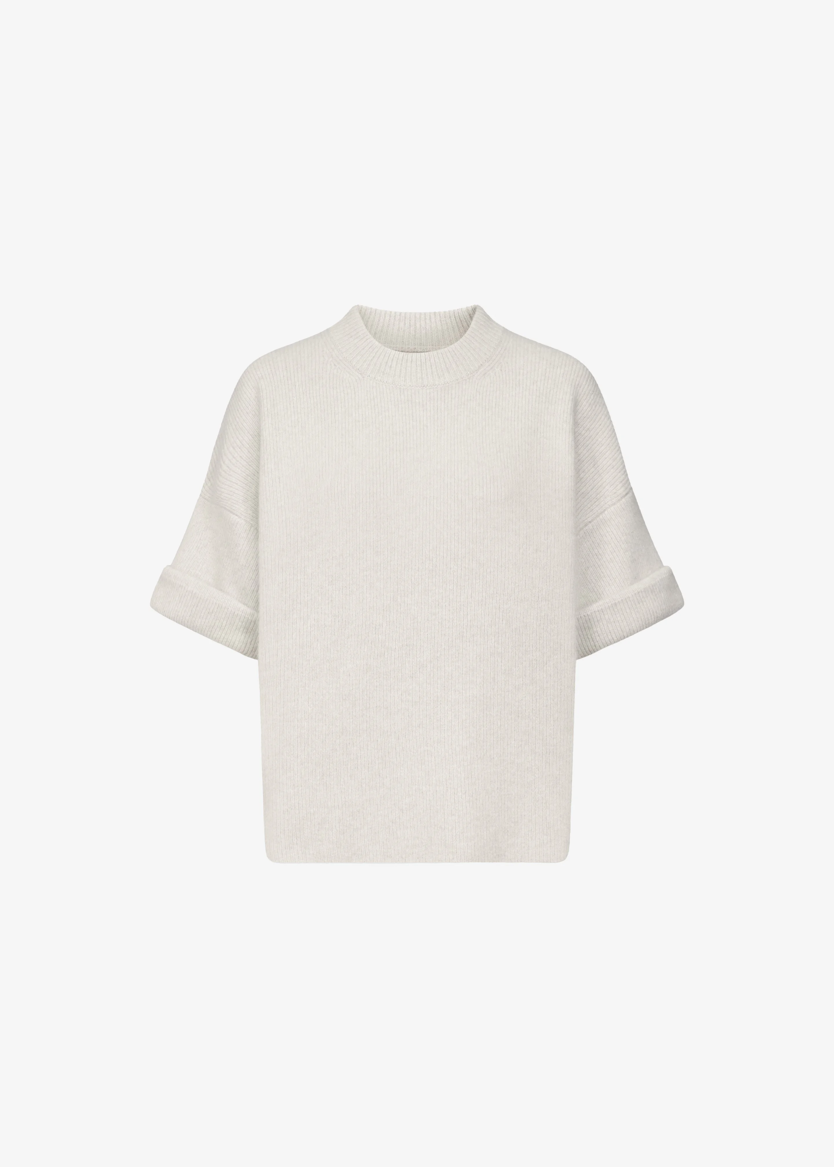 Loulou de Saison Tamia Short Sleeve Top - Stone Melange - 1