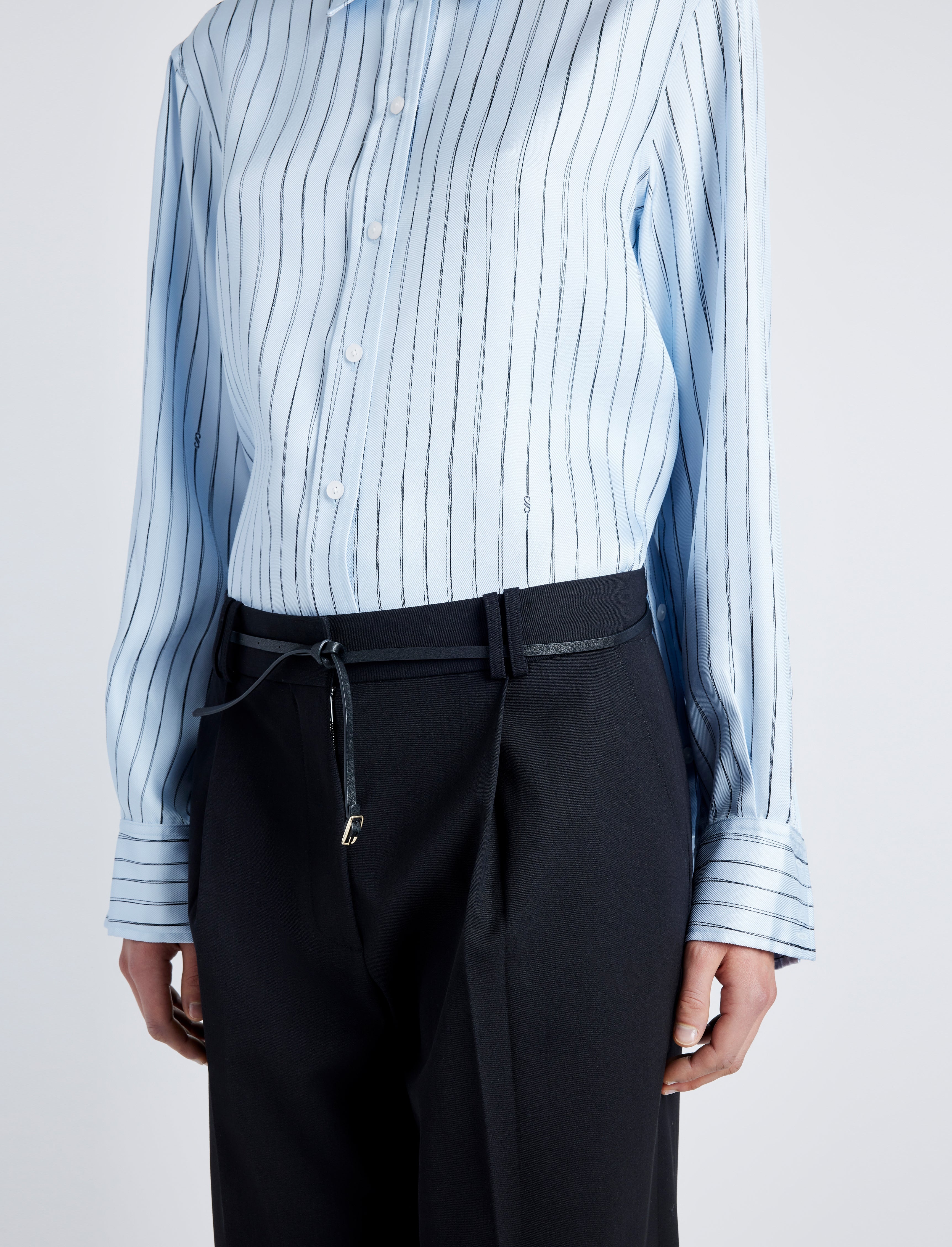Madison Top in Stripe Silk Twill - 6