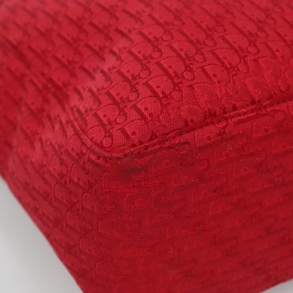 DIOR Trotter Canvas Hand Bag Red Silver - 14
