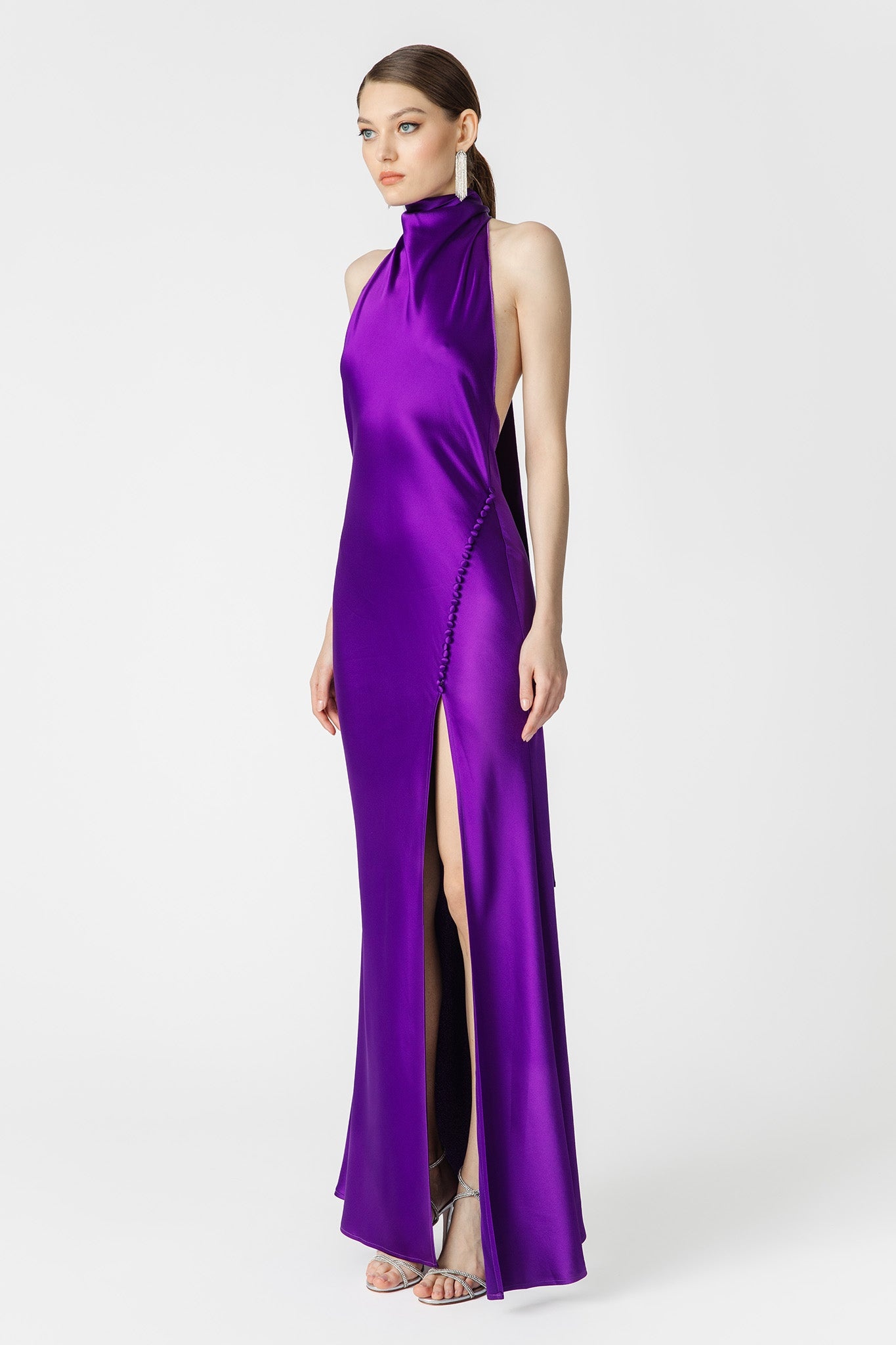 PENELOPE BACKLESS SATIN GOWN - 4