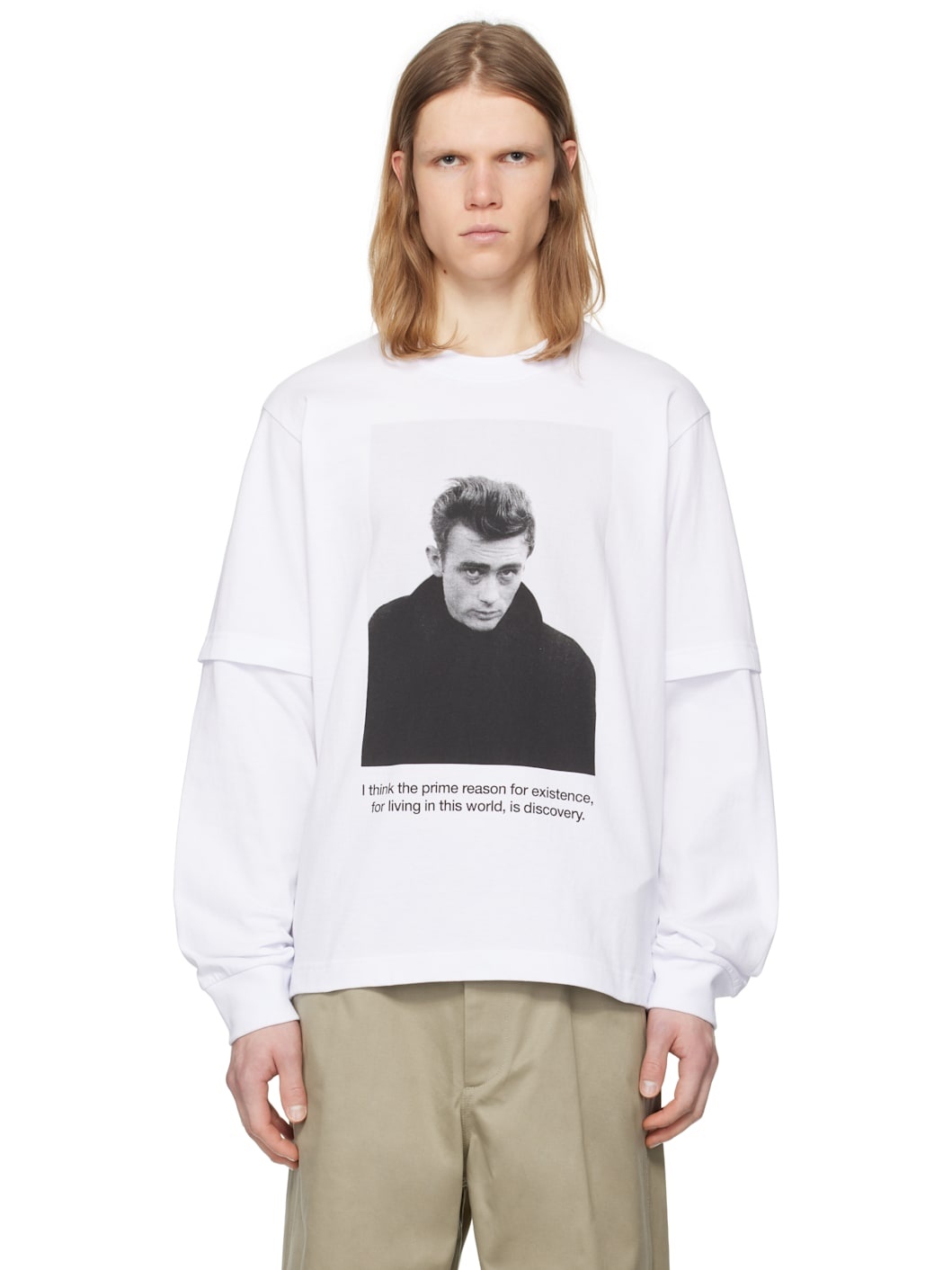 White 'James Dean' L/S T-shirt - 1